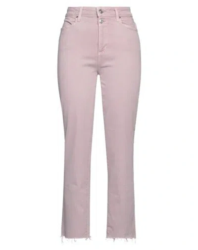 Paige Woman Jeans Pink Size 30 Cotton, Elastane