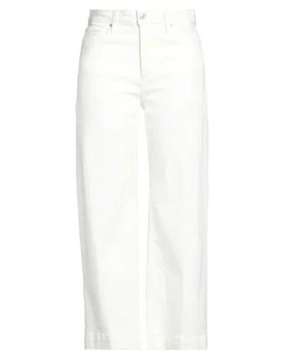 Paige Woman Pants White Size 29 Cotton, Elastomultiester, Elastane