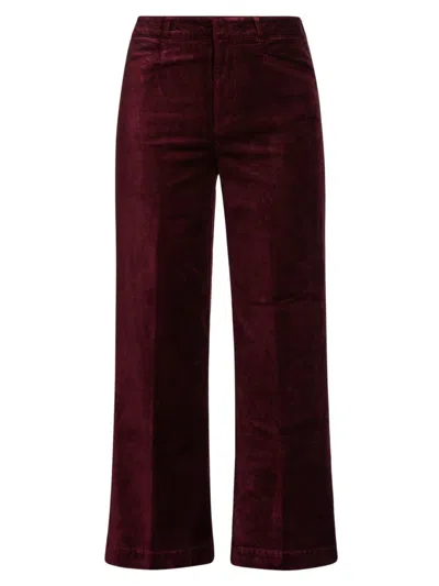 Paige Women's Anessa Cotton-blend Velvet Crop Pants In Brown