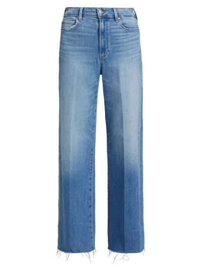 Paige Women's Anessa High-rise Raw-hem Straight Jeans In Blue