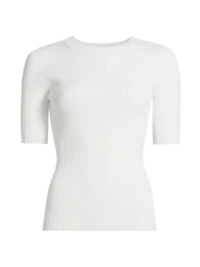 Paige Women's Aranea Rib-knit T-shirt In White