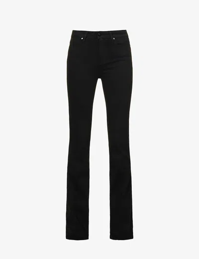 Paige Womens Black Shadow Laurel Canyon Boot-cut High-rise Stretch-denim Jeans