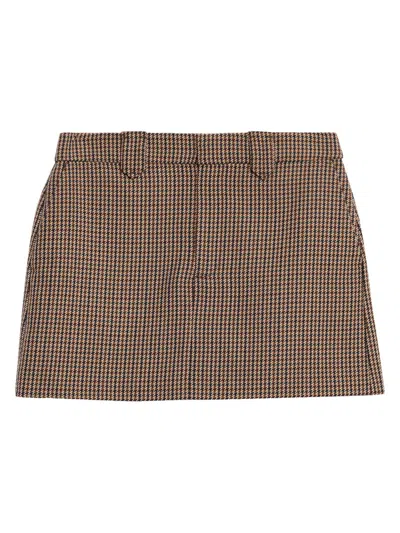 Paige Women's Bobbi Houndstooth Miniskirt In Brown