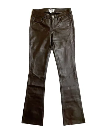 Paige Women's Bootcut Low Rise Denim Leather Pants In Brown