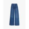 Paige Womens Bronx Portia Wide-leg High-rise Cotton-blend Jeans In Bronx