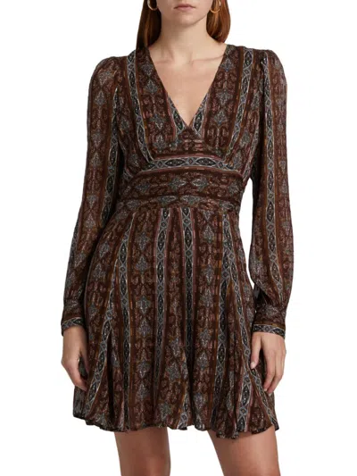 Paige Women's Bucatini Silk-blend Minidress In Brown