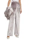 Paige Chateau Velvet Pant In Pewter In Multi