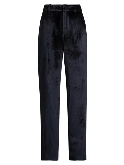 Paige Women's Chateau Wide-leg Velvet Pants In Blue