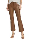 Paige Women's Claudine Faux Leather Flared Leg Pants In Dark Argan