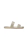 Paige Dakota Basket Weave Slide Sandal In Gold