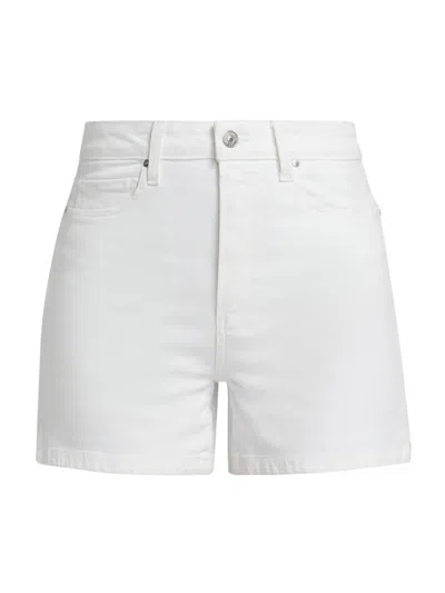 Paige Dani High Rise Denim Shorts In Aniyah Distressed In White