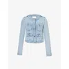 PAIGE KIYA PATCH-POCKET DENIM-BLEND JACKET