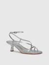 Paige Emeline Ankle Strap Sandal In Silver