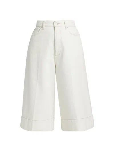 Paige Women's Eva Denim Wide-leg Shorts In White