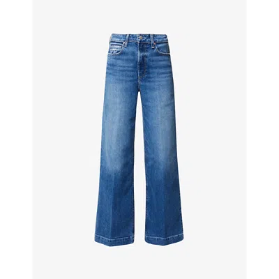 Paige Womens Familia Harper Wide-leg High-rise Organic Denim-blend Jeans