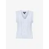 Paige Womens Frost Blue Cheryl Cable-knit Organic-cotton And Recycled Nylon-blend Knitted Vest In Frost Blue