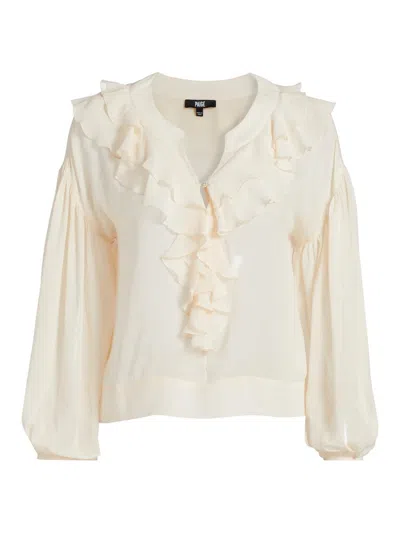Paige Women's Gemelli Silk Blouse In White