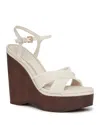 Paige Harlow Ankle Strap Platform Wedge Sandal In Natural