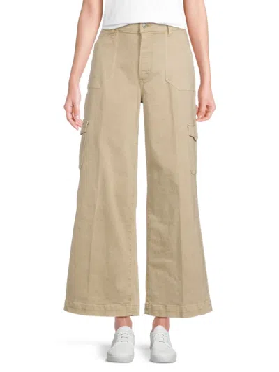 Paige Babies' Women's Harper Stretch Cotton Utility Cargo Pants In Vintage Soft Sand