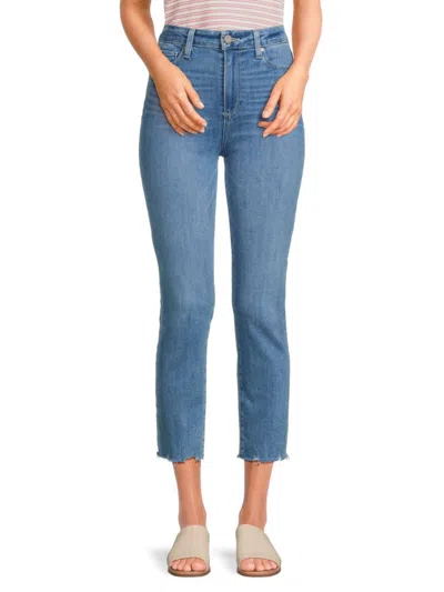 Paige Women's Hoxton Cropped Slim Jeans In Blue