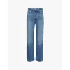 Paige Womens Imagine Sawyer Brand-patch Straight-leg High-rise Denim Jeans In Imagine