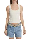 Paige Women's Iman Knit Crop Tank In White