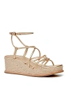 Paige Julia Ankle Strap Espadrille Platform Wedge Sandal In Dark Gold