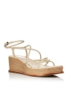 Paige Julia Ankle Strap Espadrille Platform Wedge Sandal In Bone