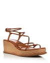 Paige Julia Ankle Strap Espadrille Platform Wedge Sandal In Cognac