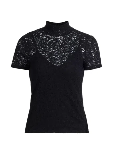 Paige Womens Black June Lace Stretch-woven Top