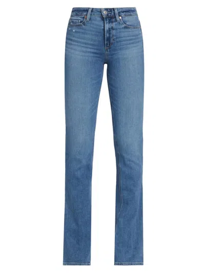 Paige Women's Laurel Canyon High-rise Straight-leg Jeans In Blue