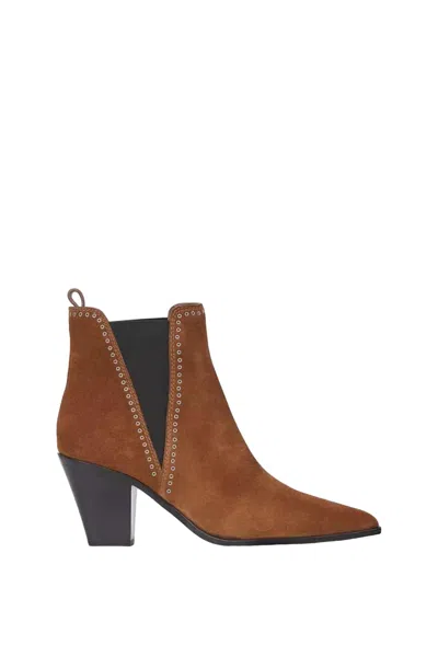 Paige Women's Lauren Ankle Boot In Cedar Suede In Brown