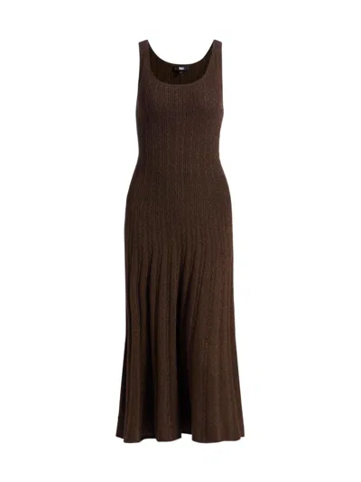 Paige Women's Madeline Cable-knit Fit & Flare Midi-dress In Brown
