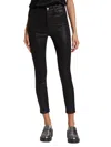 Paige Women's Margot Coated Ankle Skinny Jeans In Black Fog