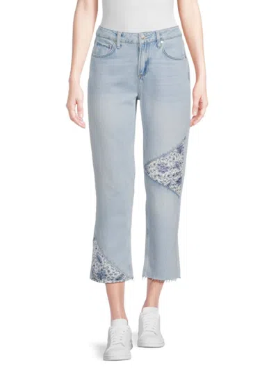Paige Babies' Women's Noella Patchwork Cropped Jeans In Brenna
