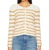 Paige Oberon Button Front Cardigan In Ivory/biscotti In White