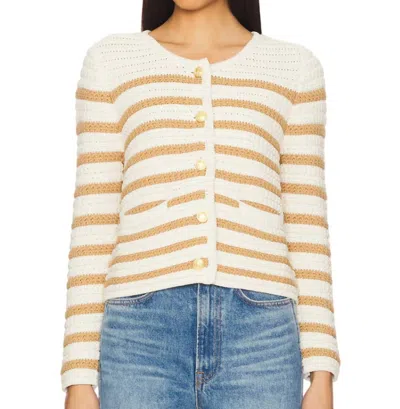 Paige Women's Oberon Crochet Cardigan Sweater In White Yellow In Pattern