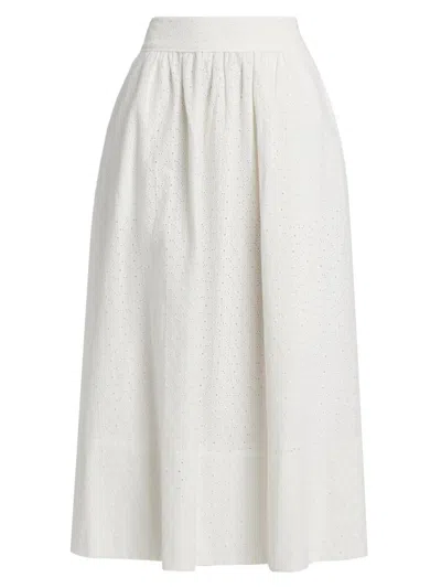 Paige Women's Ojai Cotton Midi Skirt In White