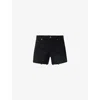 Paige Womens Onyx Cloud Distressed Dylan Frayed-hem Mid-rise Denim-blend Shorts In Onyx Cloud Distressed