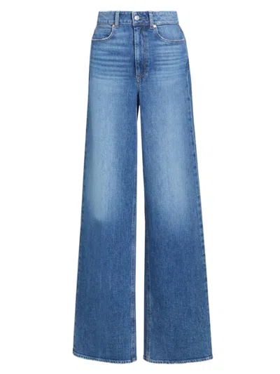 Paige Sasha High-rise Wide-leg Organic Cotton-blend Jeans In Stefania Distressed