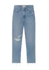 Paige Women's Stella Straight Leg Denim In Gnarly Destructed In Blue