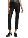 Paige Stella Vegan Leather Straight Leg In Black In Black