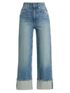PAIGE WOMEN'S STORYBOOK DISTRESSED MID-RISE CUFFED JEANS