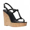 Paige Women's Taylor Platform Wedge Sandal In Black In Animal Print