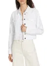 Paige Women's Vivienne Cropped Denim Jacket In White