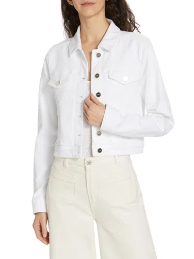 Paige Women's Vivienne Cropped Denim Jacket In White