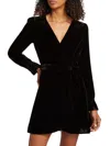PAIGE WOMEN'S YSABEL VELVET WRAP MINIDRESS