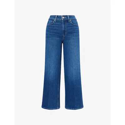 Paige Womens Aerial Anessa Wide-leg Stretch-denim Blend Jeans In Blue