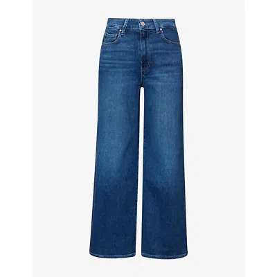 Paige Womens Anessa Wide-leg Ankle-crop Denim Jeans Beachline In Blue