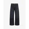 Paige Womens Black Void Arellia Ankle Barrel-leg Stretch-denim Blend Jeans In Black